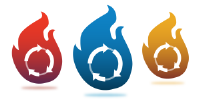 the hot plasmids icons has three flames horizontally in red, blue, and yellow, each with a plasmid in the middle